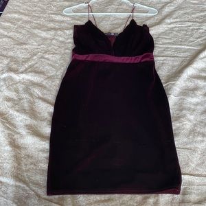 Maroon velvet mini dress